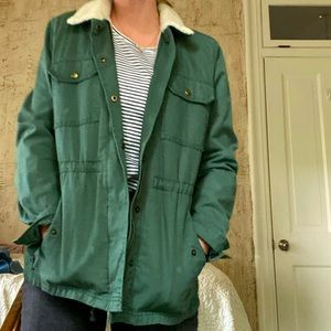 Gap Forest Green Sheepskin Jacket